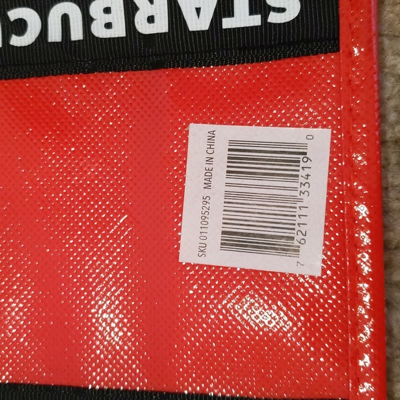 NWT Starbucks Small Red and Black Reusable Bag - Picture 3 of 4